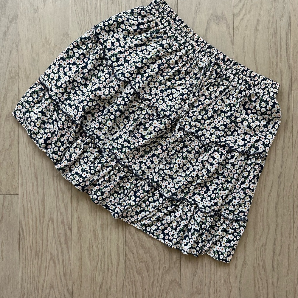 Floral navy and White Women's Skirt